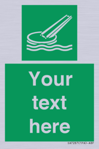 Custom sign safe condition Marine evacuation slide